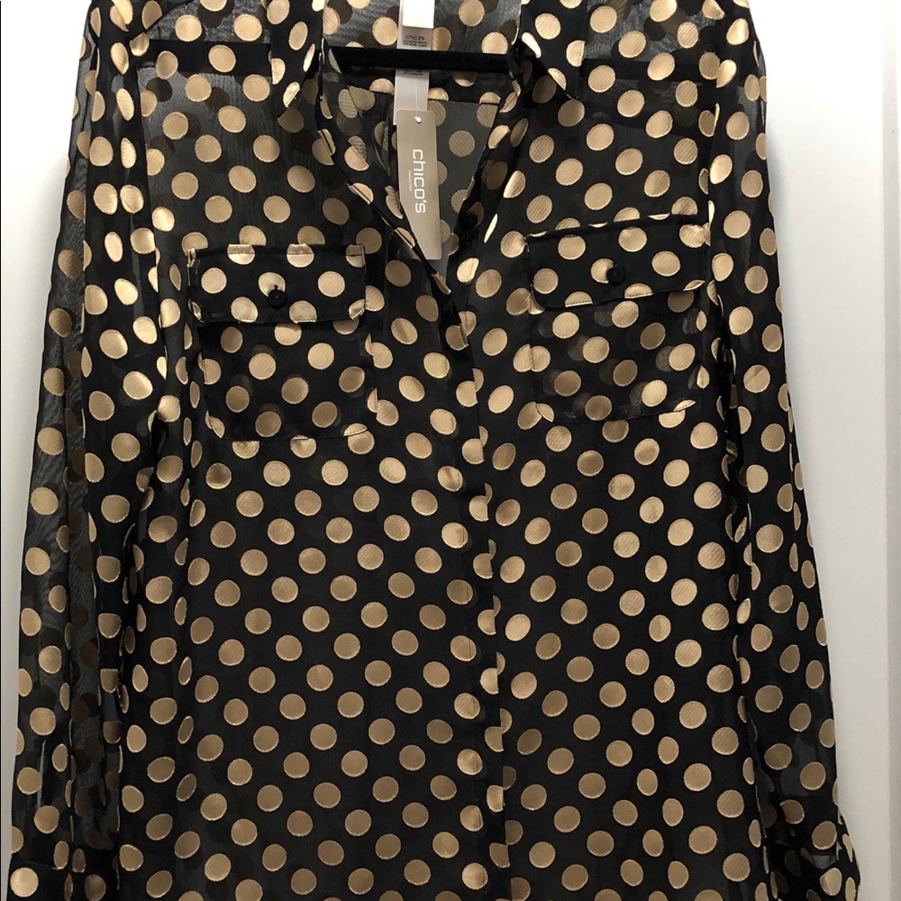 Chicos - classy black/gold party blouse